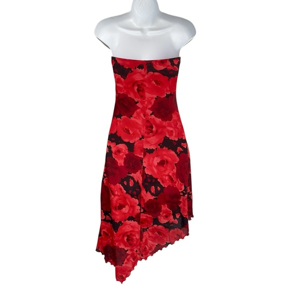 Y2k FINESSE USA Strapless Floral Hi-Low Dress Party Cocktail Party Size S - Picture 3 of 4